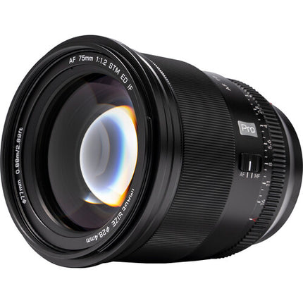 Viltrox 75mm f1.2 objetivo para Fujifilm X apertura f1.2 y cuerpo metálico resistente al clima