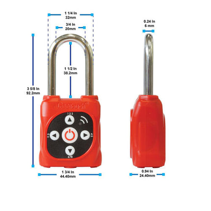 eGeeTouch Candado LOTO Inteligente Bluetooth Batería IP44