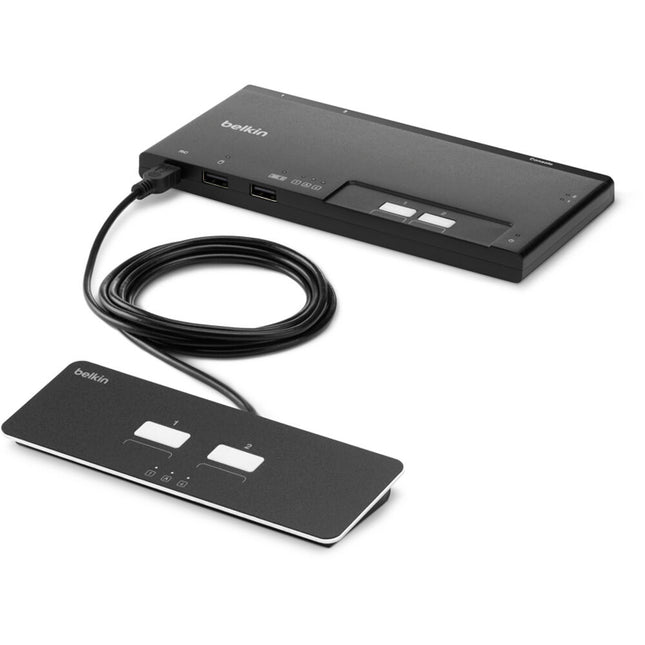 Belkin KVM Modular 2 Puertos Soporta 4K 3840x2160 a 30Hz con Control Remoto
