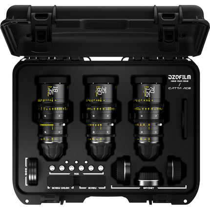DZOFilm Catta Ace FF Kit de 3 Lentes de Zoom Cine PL EF T2.9 18-135mm