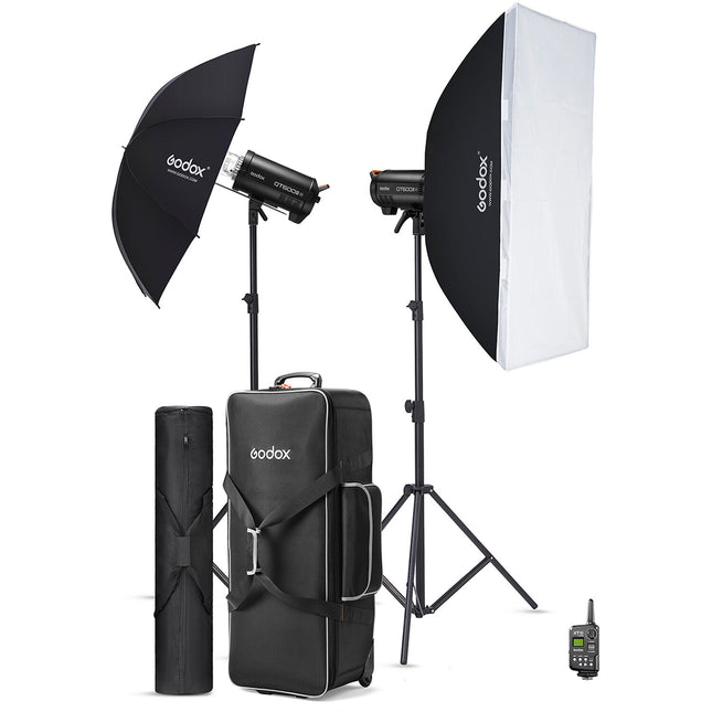 Godox QT600IIIM Flash de Estudio 2 x 600Ws Kit con Softbox Paraguas y Soportes
