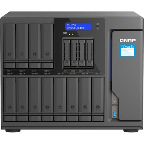 QNAP TS-1655 NAS con 16 Bahías 12x3.5" 4x2.5" SATA 8 Núcleos 2.8 GHz