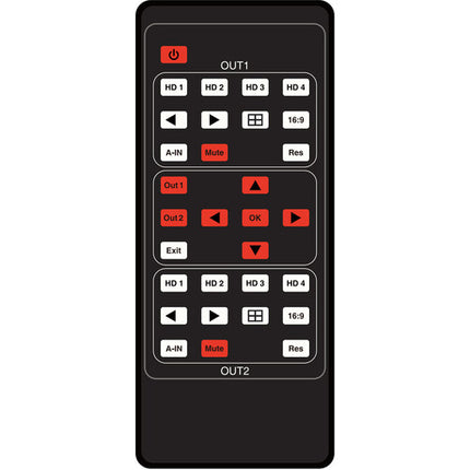 A-Neuvideo 4x2 HDMI UHD 4K con 4 Entradas 2 Salidas y Control IR