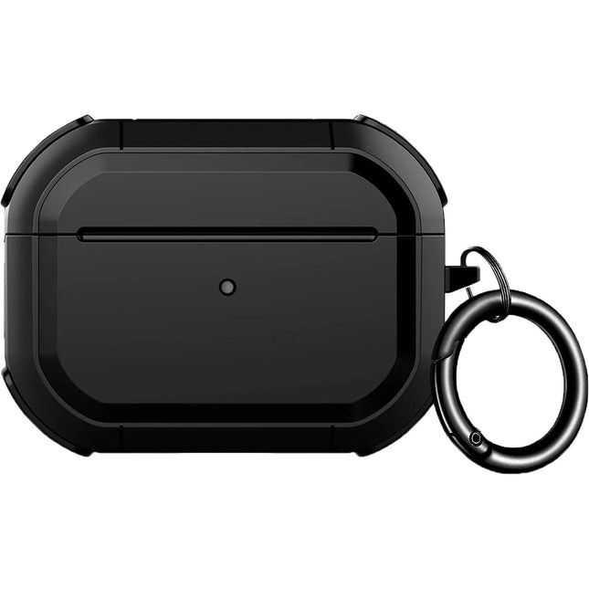Sahara Case Armor Series Funda para Apple AirPods Pro 2 Negro TPU reforzado y clip carabinero
