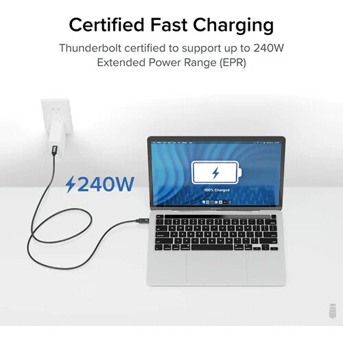 Plugable Thunderbolt 4 Cable USB-C Macho 3.3 Pies 40 Gb/s 240W EPR