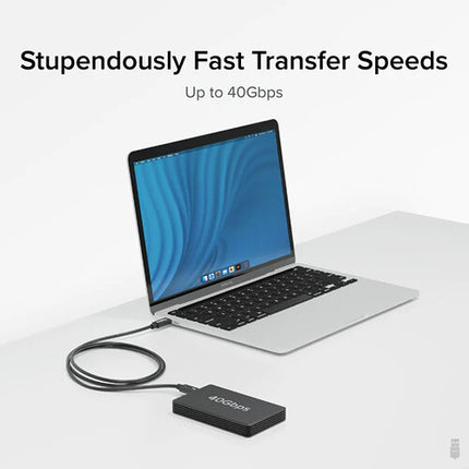 Plugable Thunderbolt 4 Cable USB-C Macho 3.3 Pies 40 Gb/s 240W EPR
