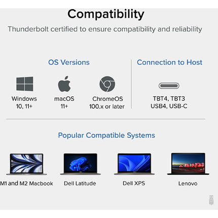 Plugable Thunderbolt 4 Cable USB-C Macho 3.3 Pies 40 Gb/s 240W EPR
