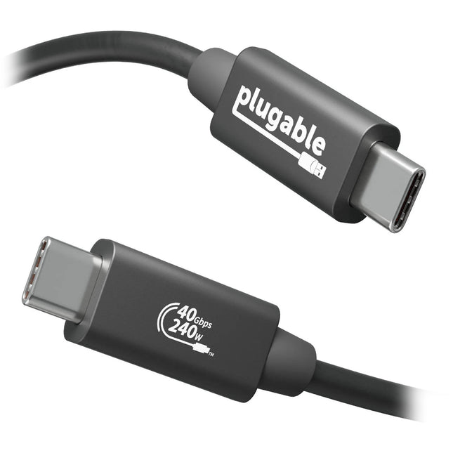 Plugable USB4 Cable USB-C Macho EPR 3.3 Pies 40 Gb/s 240W 8K