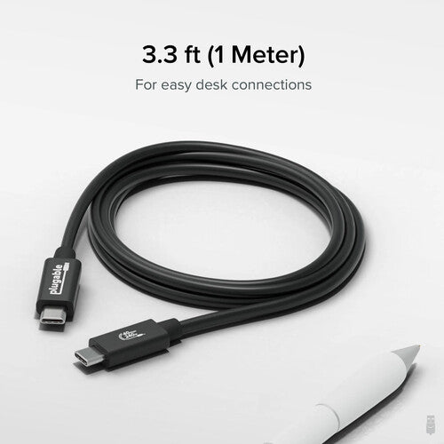 Plugable USB4 Cable USB-C Macho EPR 3.3 Pies 40 Gb/s 240W 8K