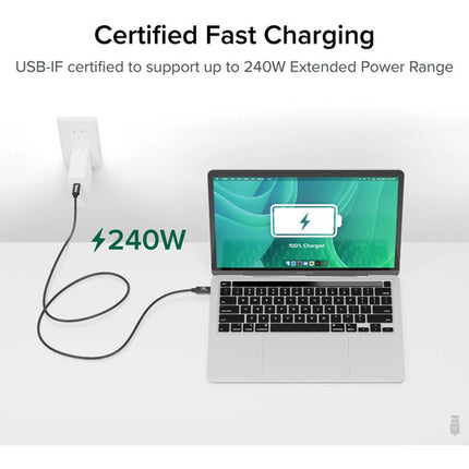 Plugable USB4 Cable USB-C Macho EPR 3.3 Pies 40 Gb/s 240W 8K