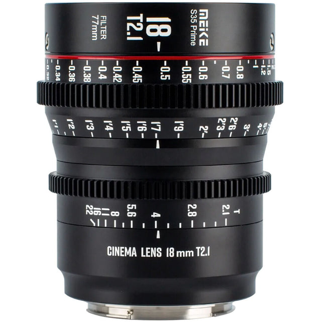 Meike 18mm T2.1 Lente Prime Cine Super35 Apertura Rápida PL Mount
