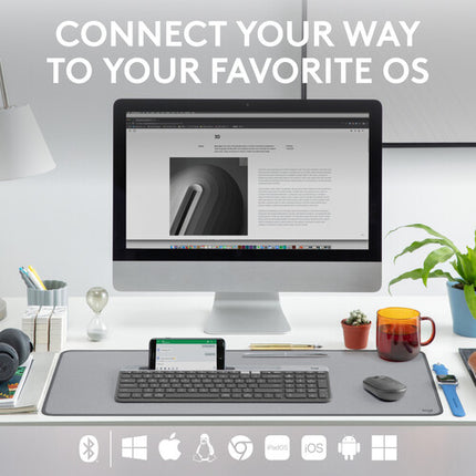 Logitech K585 Slim Teclado Inalámbrico Multi Dispositivo Bluetooth 12 Teclas Programables