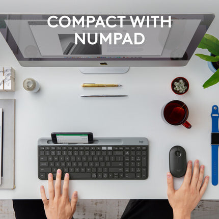 Logitech K585 Slim Teclado Inalámbrico Multi Dispositivo Bluetooth 12 Teclas Programables