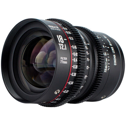 Meike 18mm T2.1 Lente Prime Cine Super35 Apertura Rápida PL Mount