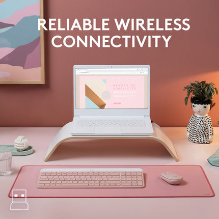 Logitech MK470 Teclado y Ratón Inalámbrico Slim 2.4 GHz Rosa