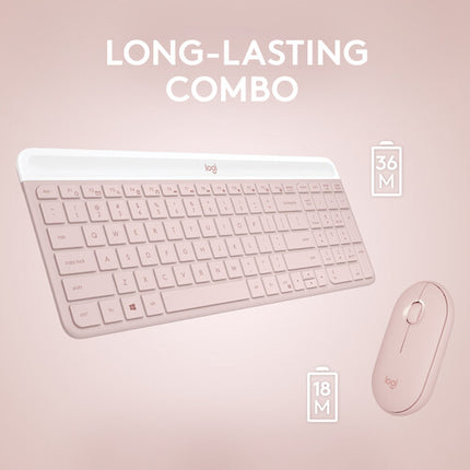 Logitech MK470 Teclado y Ratón Inalámbrico Slim 2.4 GHz Rosa