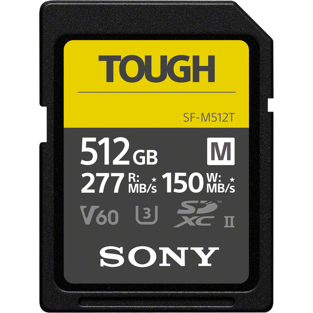Sony 512GB SF-M Tough Series Tarjeta de Memoria SDXC UHS-II 277 MB/s lectura 150 MB/s escritura con estuche