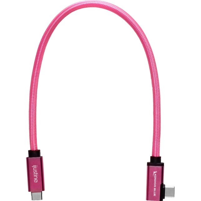 Kondor Blue iJustine Cable USB-C 3.2 Gen 2 10 Gb/s 1 Pieza Ángulo Recto Rosa