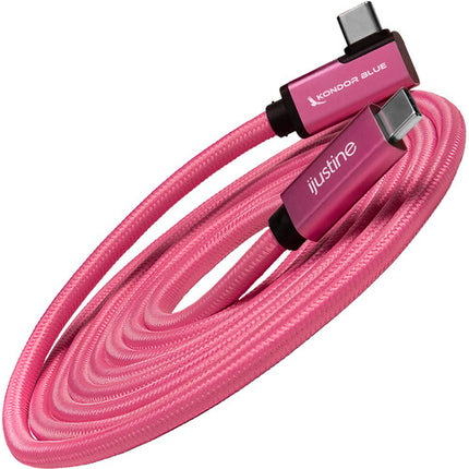 Kondor Blue iJustine Cable USB-C 3.2 Gen 2 6 pies Ángulo Recto Rosa