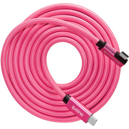 Kondor Blue iJustine Cable USB-C 3.2 Gen 2 6 pies Ángulo Recto Rosa