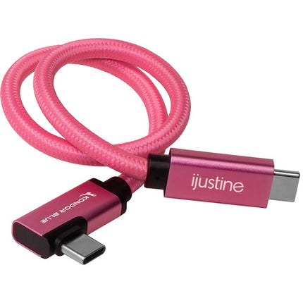 Kondor Blue iJustine Cable USB-C 3.2 Gen 2 10 Gb/s 1 Pieza Ángulo Recto Rosa