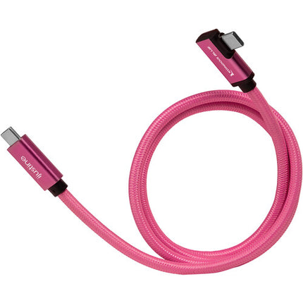 Kondor Blue iJustine Cable USB-C 3.2 Gen 2 Ángulo Derecho 3 Pies Rosa 10 Gb s 100W