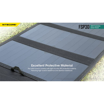 Nitecore FSP30 30W Panel Solar Plegable Ligero 24% Eficiencia USB-C y USB-A