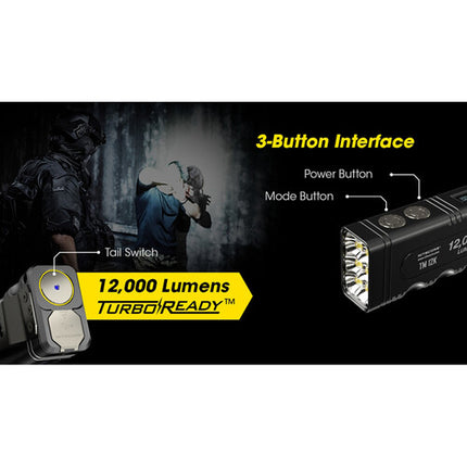 Nitecore TM12K Linterna LED Recargable 12000 Lúmenes OLED USB-C