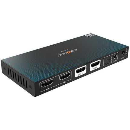 BZBGEAR Matriz HDMI 2x2 8K60 HDMI 2.1 con De-Embedder de Audio y Control IR