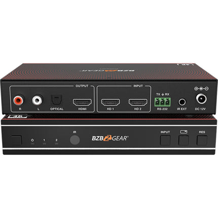 BZBGEAR 2x1 Multivisor 4K60 con Switcher Seamless y De-Embedder de Audio 18 Gb/s HDMI