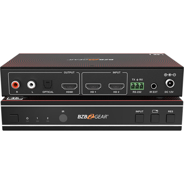 BZBGEAR 2x1 Multivisor 4K60 con Switcher Seamless y De-Embedder de Audio 18 Gb/s HDMI