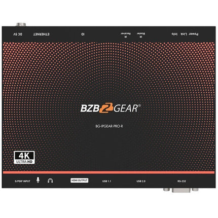 BZBGEAR Receptor Multicast AV 4K UHD con Video Wall PoE y Extensión IR RS-232 USB