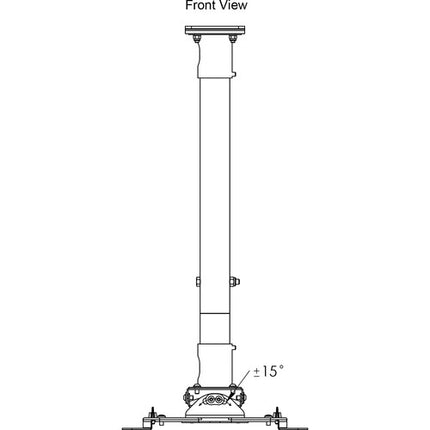 Video Mount Products PM-LP Soporte para proyector perfil bajo plateado 75 lbs 2.6 pulgadas