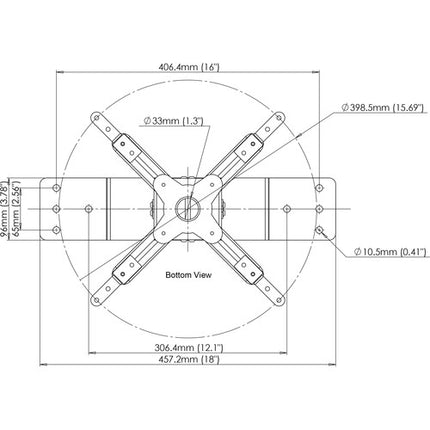 Video Mount Products PM-LP Soporte para proyector perfil bajo plateado 75 lbs 2.6 pulgadas