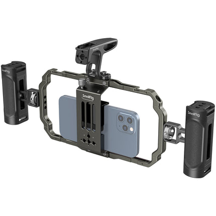 SmallRig Universal Mobile Phone Video Rig Kit para teléfonos 2.3 a 3.4 pulgadas con asas y cage