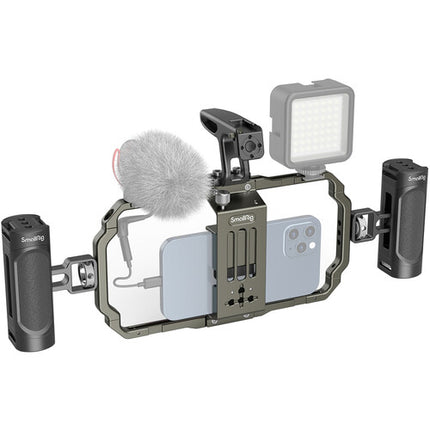 SmallRig Universal Mobile Phone Video Rig Kit para teléfonos 2.3 a 3.4 pulgadas con asas y cage