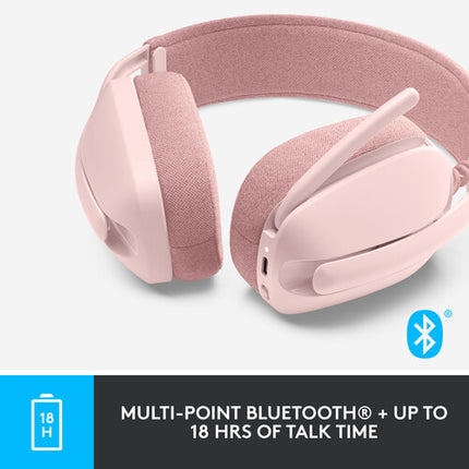 Logitech Brio 500 Webcam Full HD 1080p 30 fps 90° Campo de Visión y Auriculares Inalámbricos Zone Vibe 100 Rosa