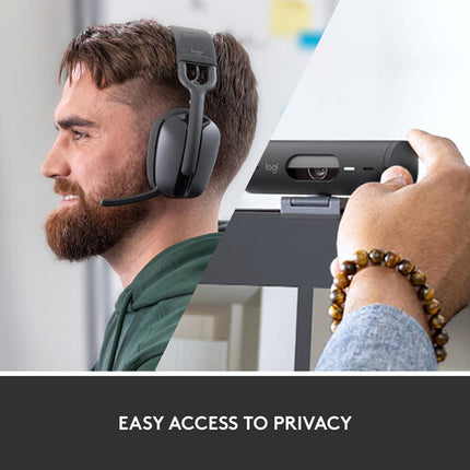 Logitech Brio 500 Webcam Full HD 1080p 90° Zoom + Zone Vibe 100 Auriculares inalámbricos