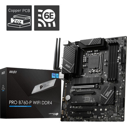 MSI PRO B760-P WIFI DDR4 Placa Base ATX LGA 1700 4x DDR4 RAM SATA III M.2