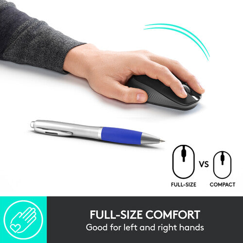 Logitech M190 Ratón Inalámbrico Full-Size 1000 dpi 33' Alcance USB Nano Receptor
