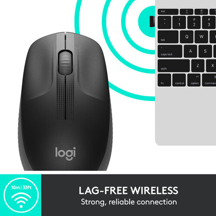 Logitech M190 Ratón Inalámbrico Full-Size 1000 dpi 33' Alcance USB Nano Receptor