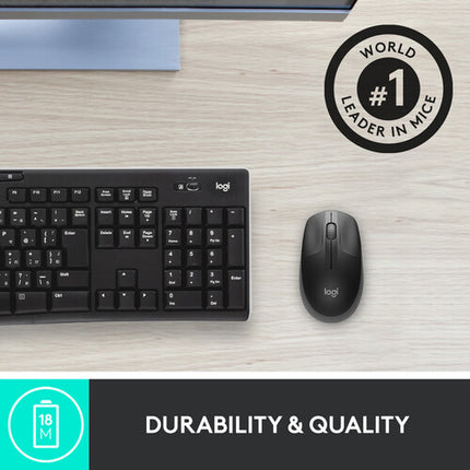 Logitech M190 Ratón Inalámbrico Full-Size 1000 dpi 33' Alcance USB Nano Receptor