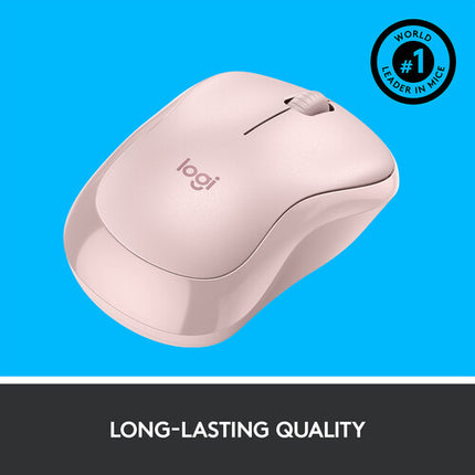 Logitech M220 SILENT Ratón Inalámbrico 1000 dpi 18 Meses Batería Rose