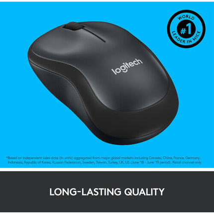 Logitech M220 SILENT Ratón Inalámbrico Negro 1000 dpi 18 Meses Batería