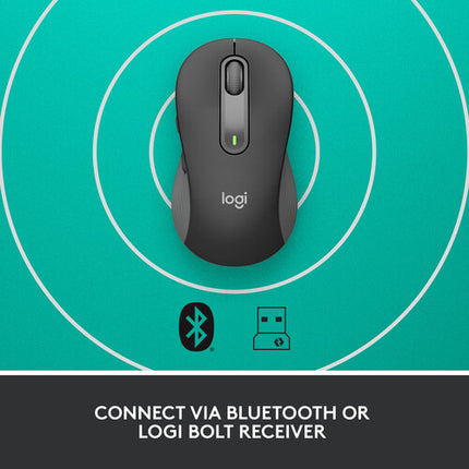 Logitech Signature M650 Ratón Inalámbrico Grande 4000 dpi Bluetooth con Receptor USB-A