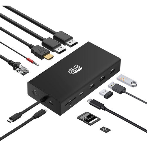 Adesso 12-en-1 USB-C Estación de Acoplamiento 100W Pantalla 8K HDMI 4K