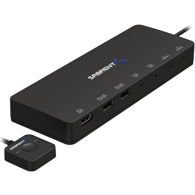 Sabrent 2-Port USB Type-C KVM Switch con HDMI 4K60 y 60W PD con Soporte de Montaje