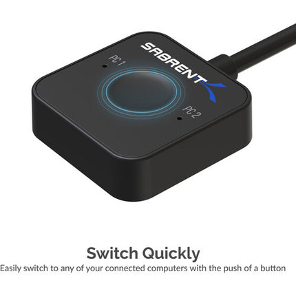 Sabrent 2-Port USB Type-C KVM Switch con HDMI 4K60 y 60W PD con Soporte de Montaje