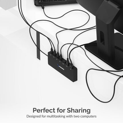 Sabrent 2-Port USB Type-C KVM Switch con HDMI 4K60 y 60W PD con Soporte de Montaje