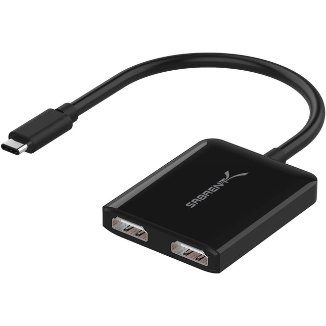 Sabrent Adaptador USB-C a Doble HDMI con Cable Integrado 7.6" 4K UHD